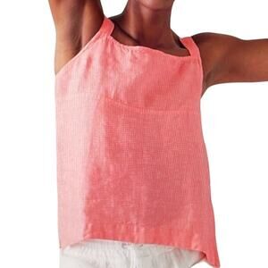 Athleta Voyager Linen Orange/Pink Tank Top Women's Size Medium New With Tags